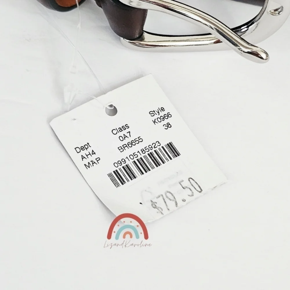 New! J. Crew Leather Round Buckle Dress Belt in Maple